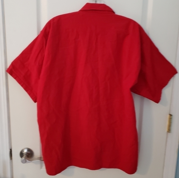 Red Linen Blend Button Down Shirt Southwestern Men's XL - Picture 3 of 7